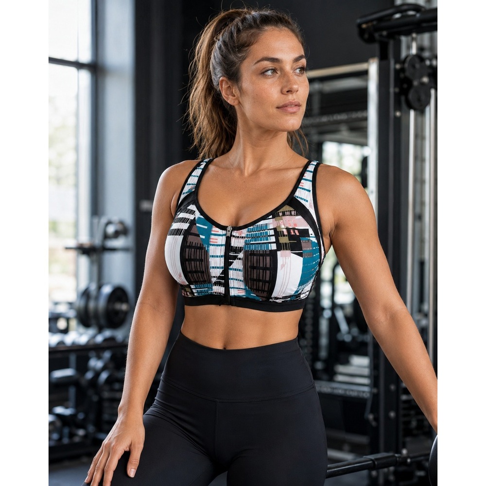 Victoria Sport Knockout Sports Bra 38DDD G85 Front Close Zip High Impact Workout